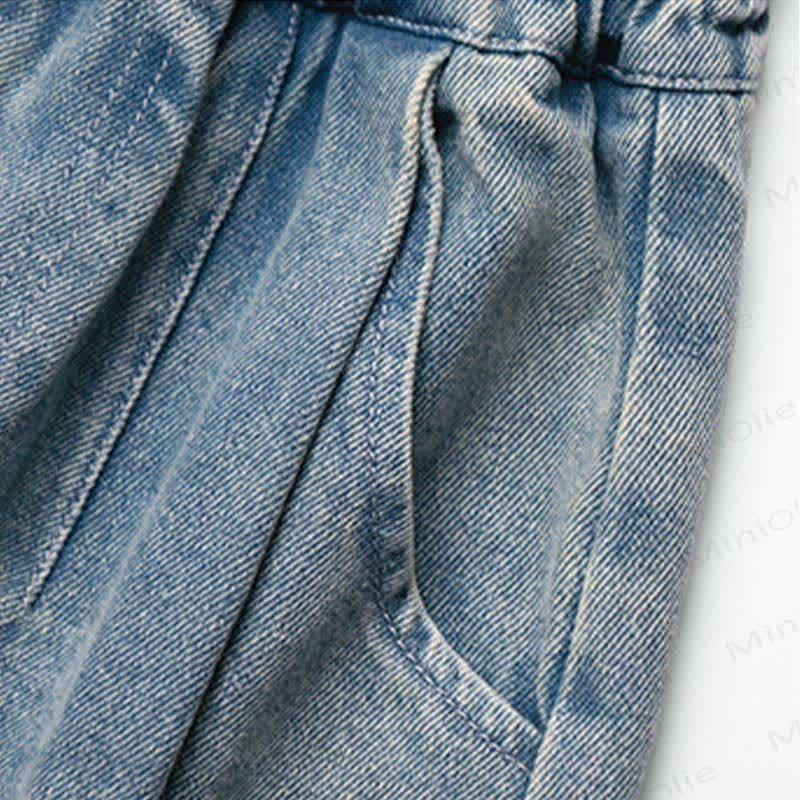 幼児男の子用無地ブルーデニムパンツ - image 5
