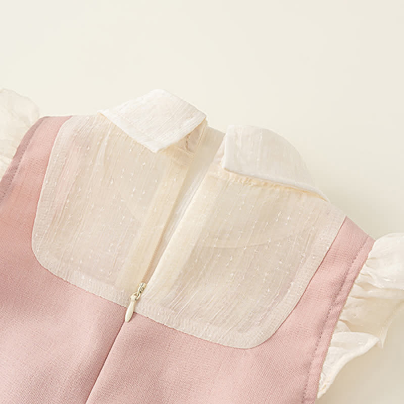 幼児用ピンクのリボン付きノースリーブエレガントドレス - image 7