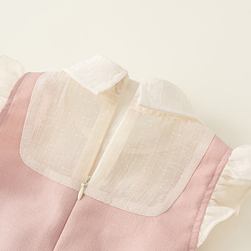 幼児用ピンクのリボン付きノースリーブエレガントドレス - image 7