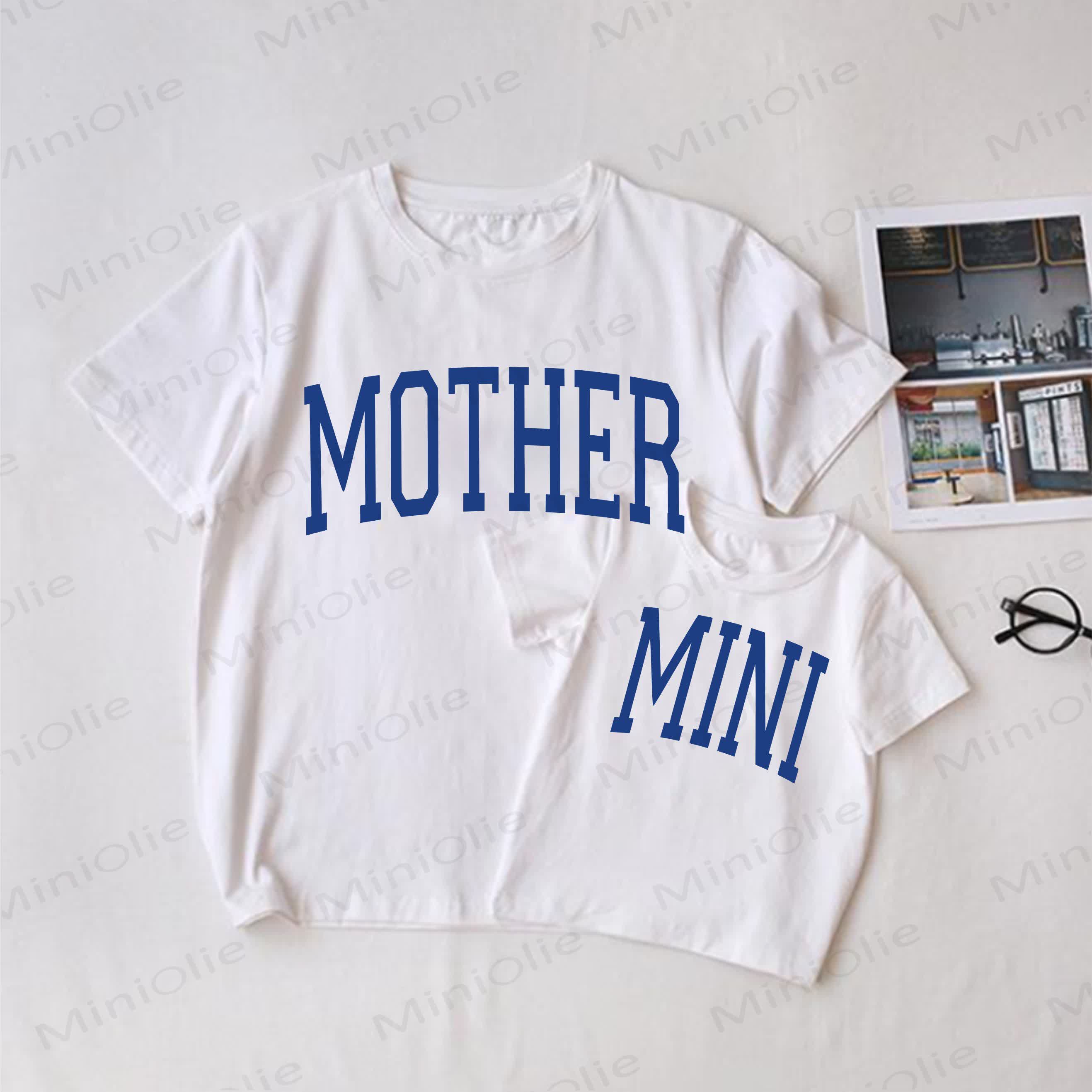 MINIホワイトファミリースローガンお揃いTシャツ - 白 - 大人用Tシャツ: XL - image 1