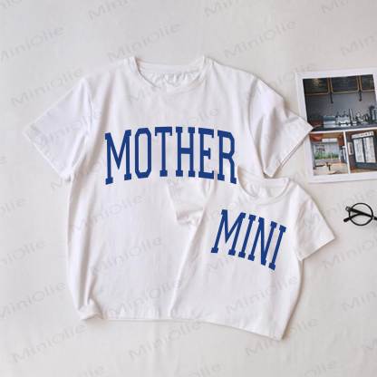 MINIホワイトファミリースローガンお揃いTシャツ - 白 - 大人用Tシャツ: XL - image 1
