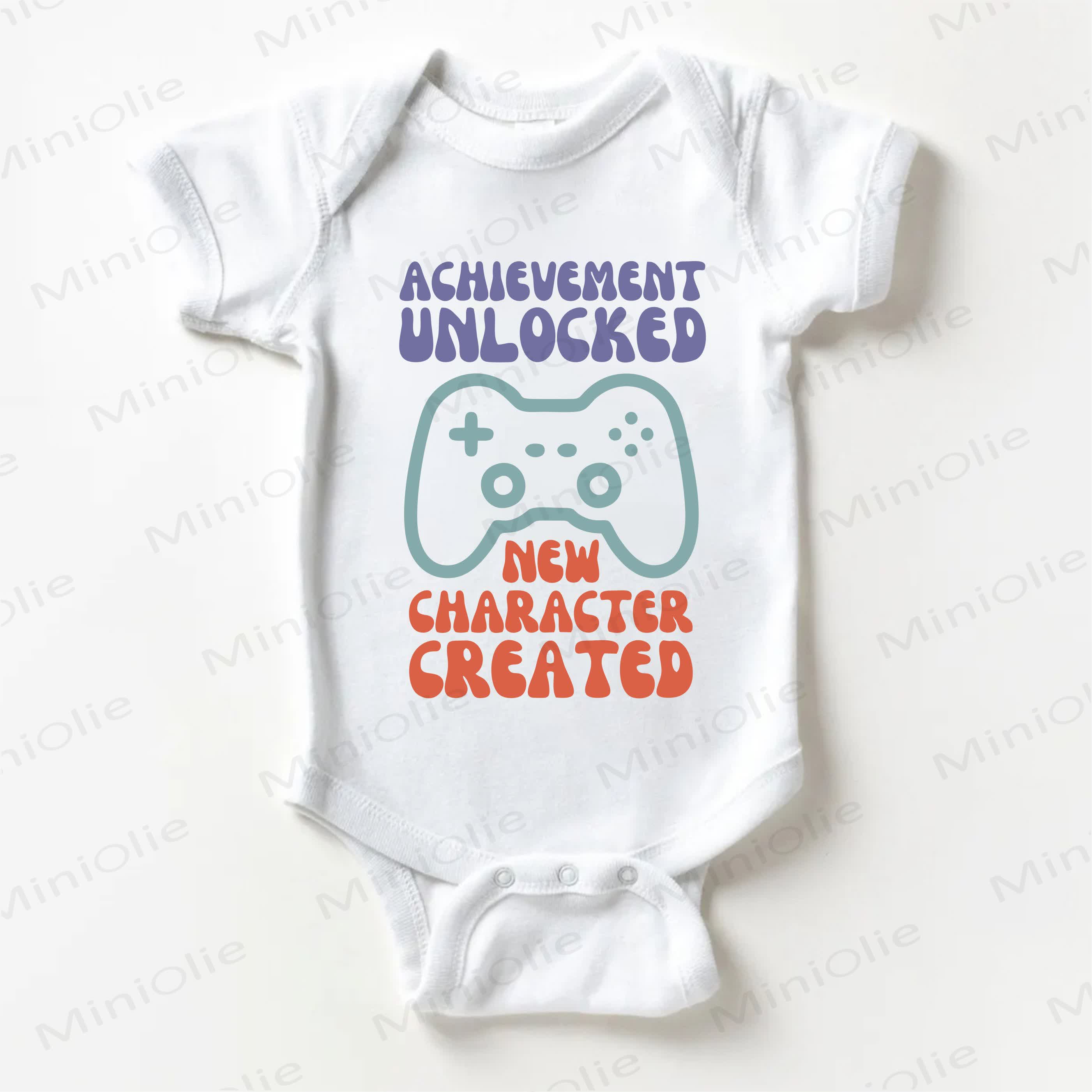 ACHIEVEMENT UNLOCKED NEW CHARACTER CREATEDベビーホワイトボディスーツ - 白 - 18～24ヶ月 - image 1