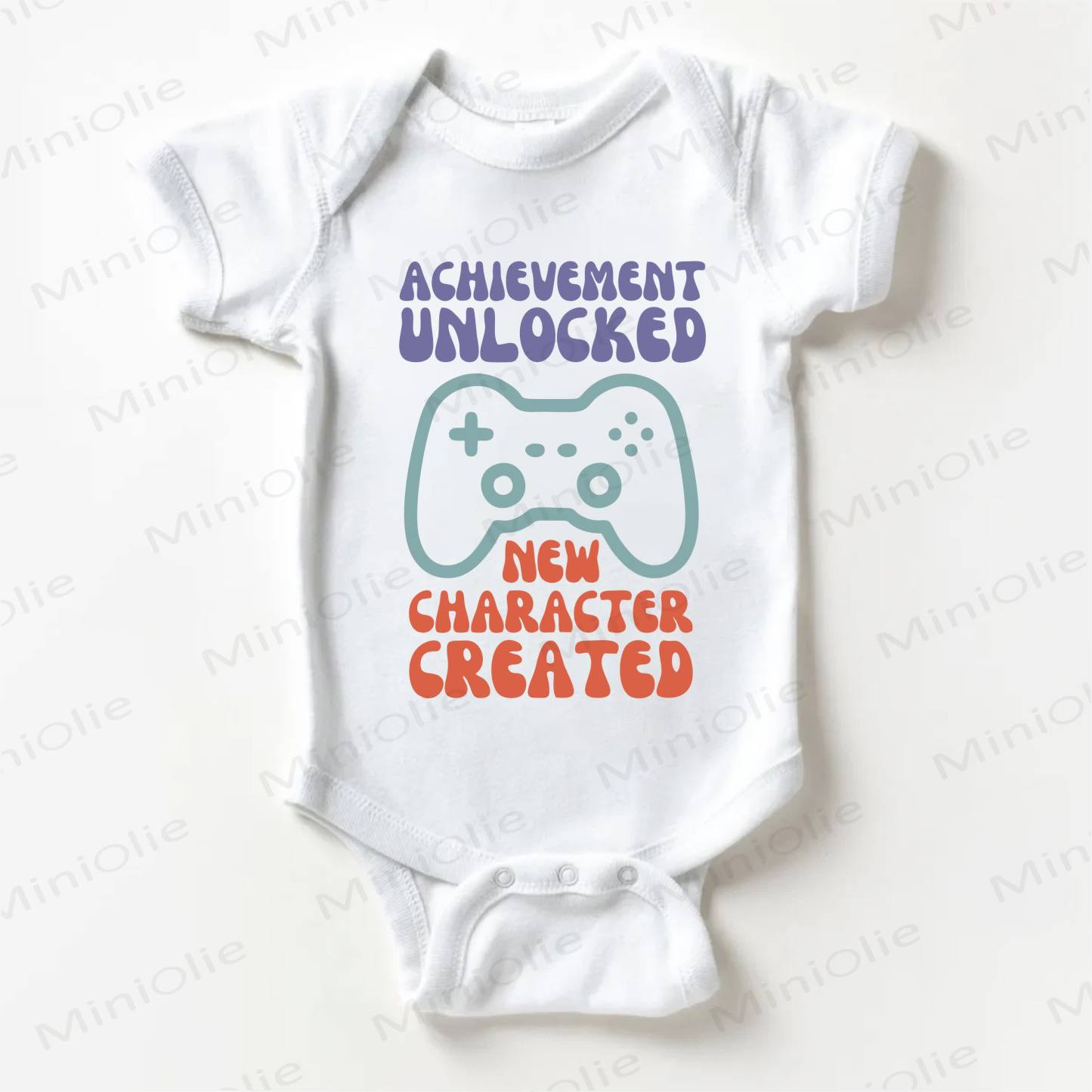 ACHIEVEMENT UNLOCKED NEW CHARACTER CREATEDベビーホワイトボディスーツ - 白 - 18～24ヶ月 - image 1