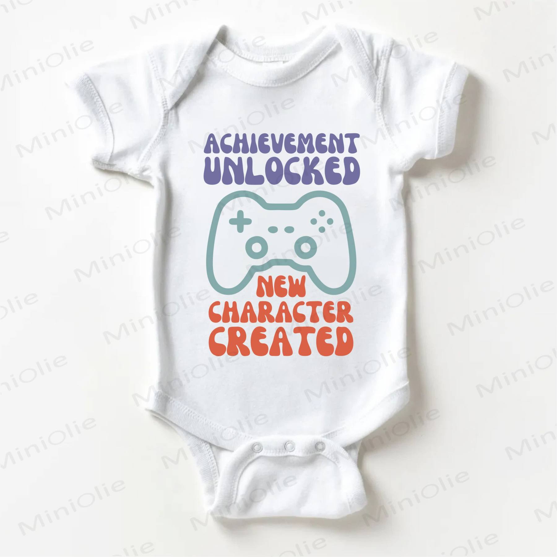 ACHIEVEMENT UNLOCKED NEW CHARACTER CREATEDベビーホワイトボディスーツ - 白 - 18～24ヶ月 - image 1