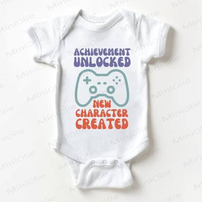 ACHIEVEMENT UNLOCKED NEW CHARACTER CREATEDベビーホワイトボディスーツ - 白 - 18～24ヶ月 - image 1