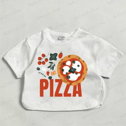 PIZZAベビーホワイト ピザプリントTシャツ - 白 - 18～24ヶ月 - image 1