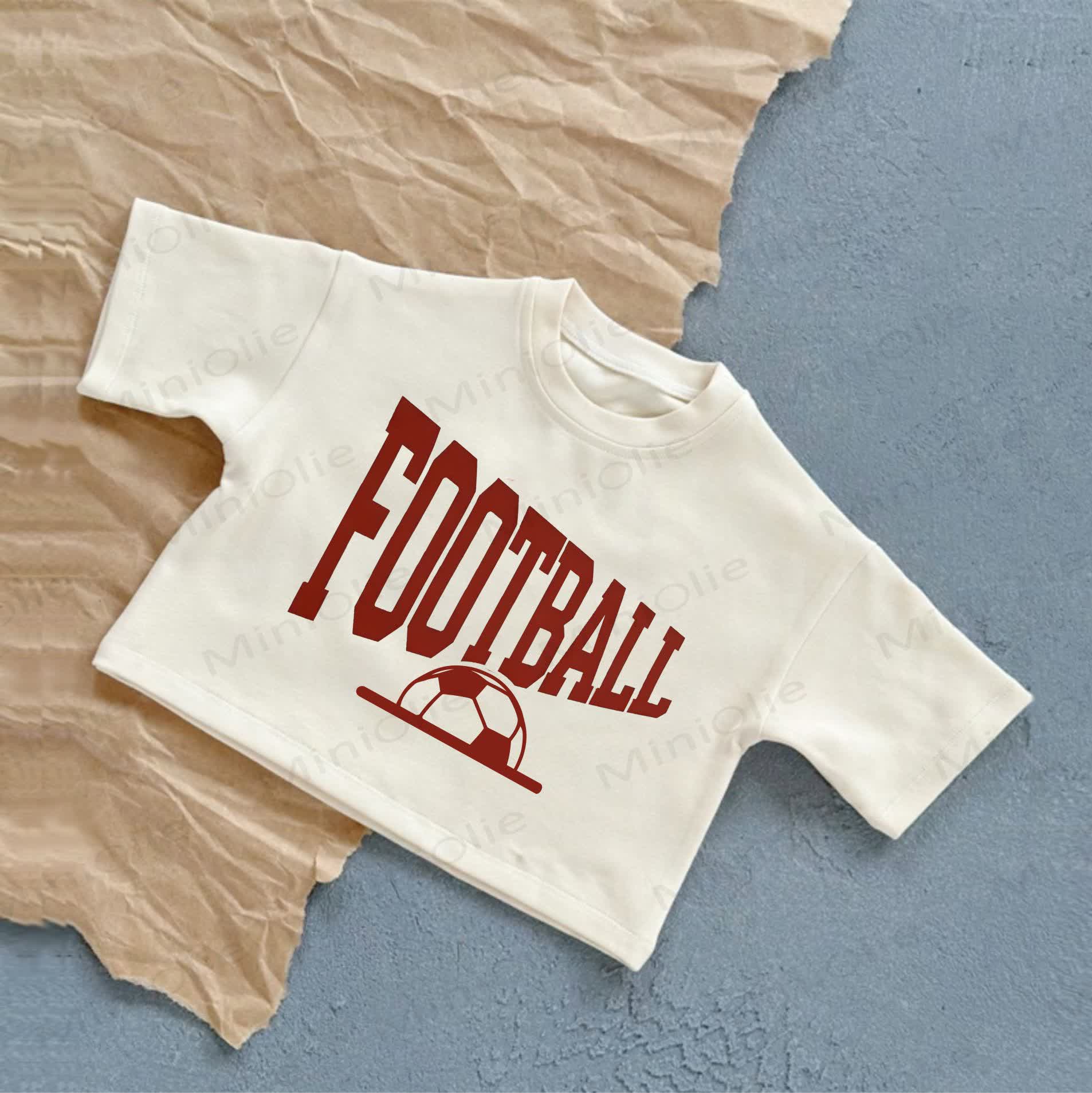 FOOTBALLベビー サッカー プリント ホワイト カジュアル Tシャツ - 白 - 2～3歳 - image 1