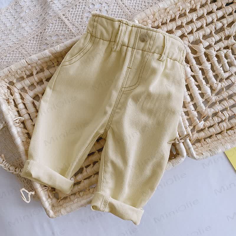 ベビー幼児用無地デニムパンツ - ベージュ - 3～5歳 - image 4