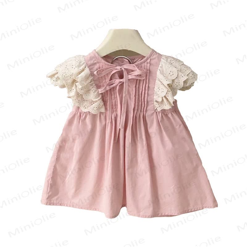 幼児用レースフリル袖ピンクDress - image 4