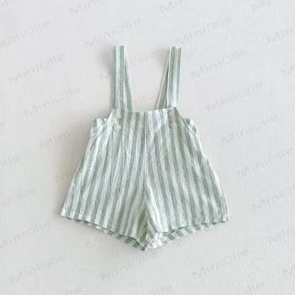 幼児男の子用ヴィンテージチェック柄オーバーオール - 緑 - 4～5歳 - image 5