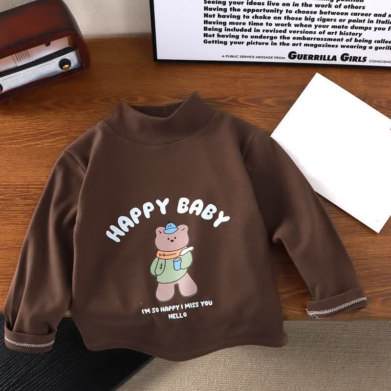 HAPPY BABY幼児用クマ柄長袖Tシャツ - 茶色 - 8-9T - image 6