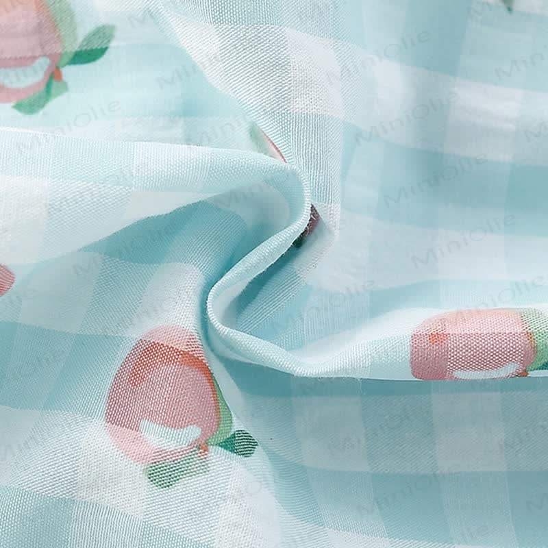 幼児用グリーンチェック柄ピーチラブリードレス - image 7