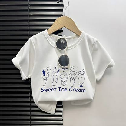 幼児用漫画柄ボックス型Tシャツ - ホワイトアイスクリーム - 4～5歳 - image 6