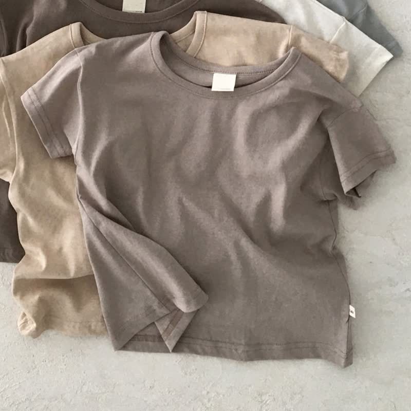 ベビーストライプ/無地クルーネックTシャツ - グレー - 2～3歳 - image 5