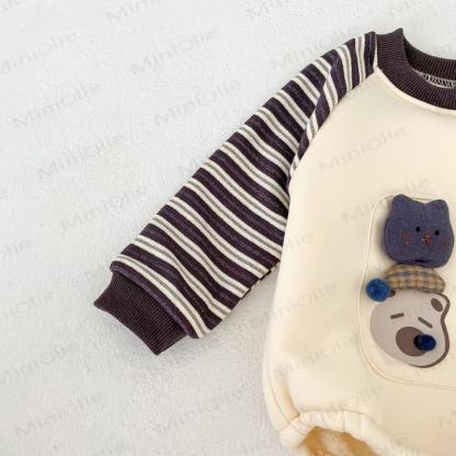 ベビーストライプスリーブカートゥーンボディスーツ - image 9