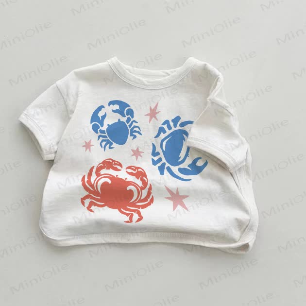 ベビークラブ柄の白いTシャツ - 白 - 18～24ヶ月 - image 1