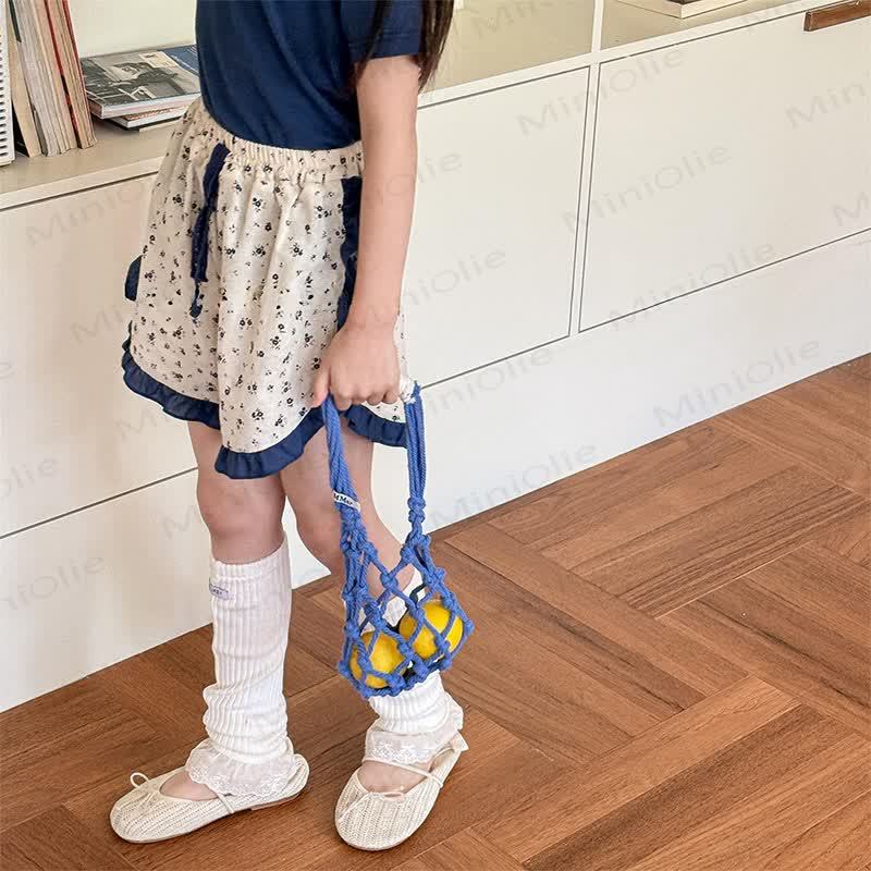 幼児用ソフトコットン花柄トリムショートパンツ - image 7