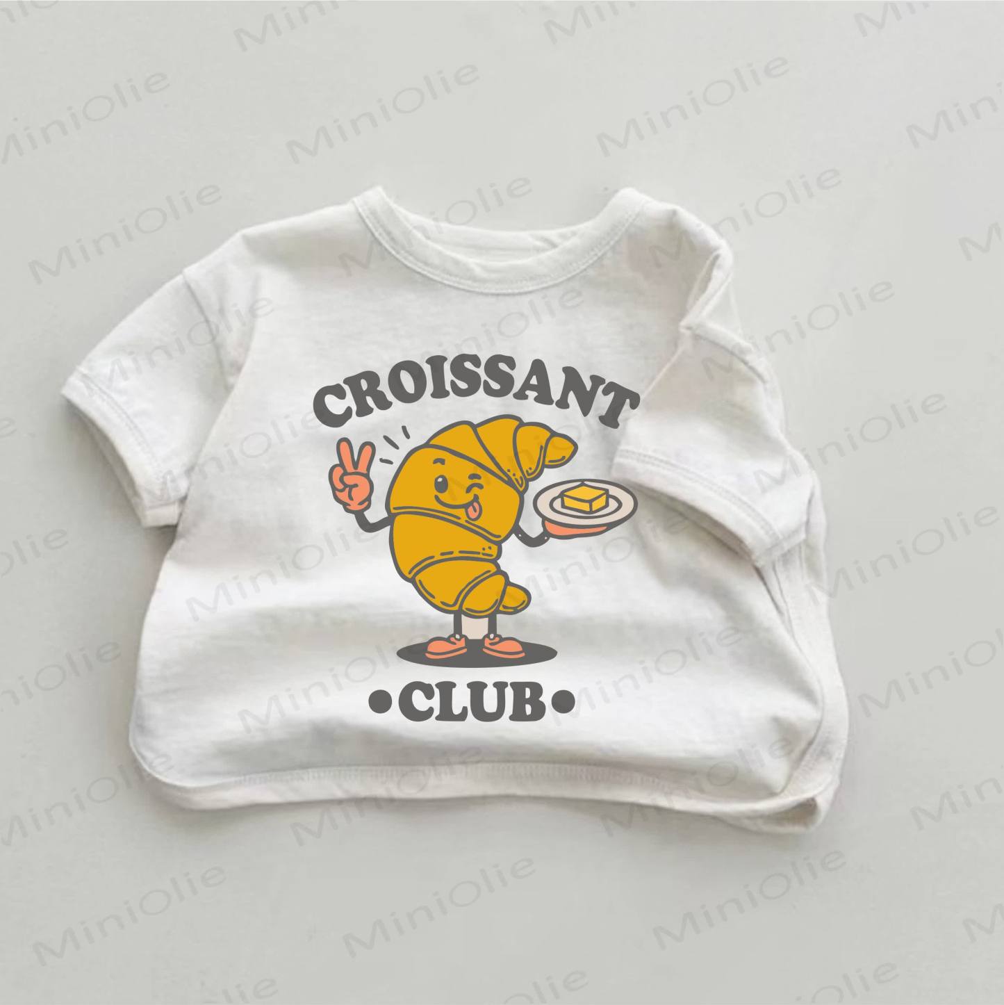 CROISSANTクラブ ベビーホワイト クロワッサンプリントTシャツ - 白 - 18～24ヶ月 - image 1