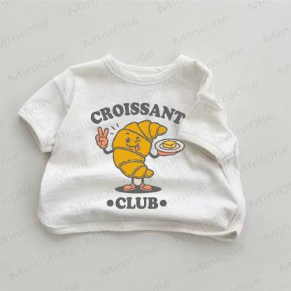 CROISSANTクラブ ベビーホワイト クロワッサンプリントTシャツ - 白 - 18～24ヶ月 - image 1