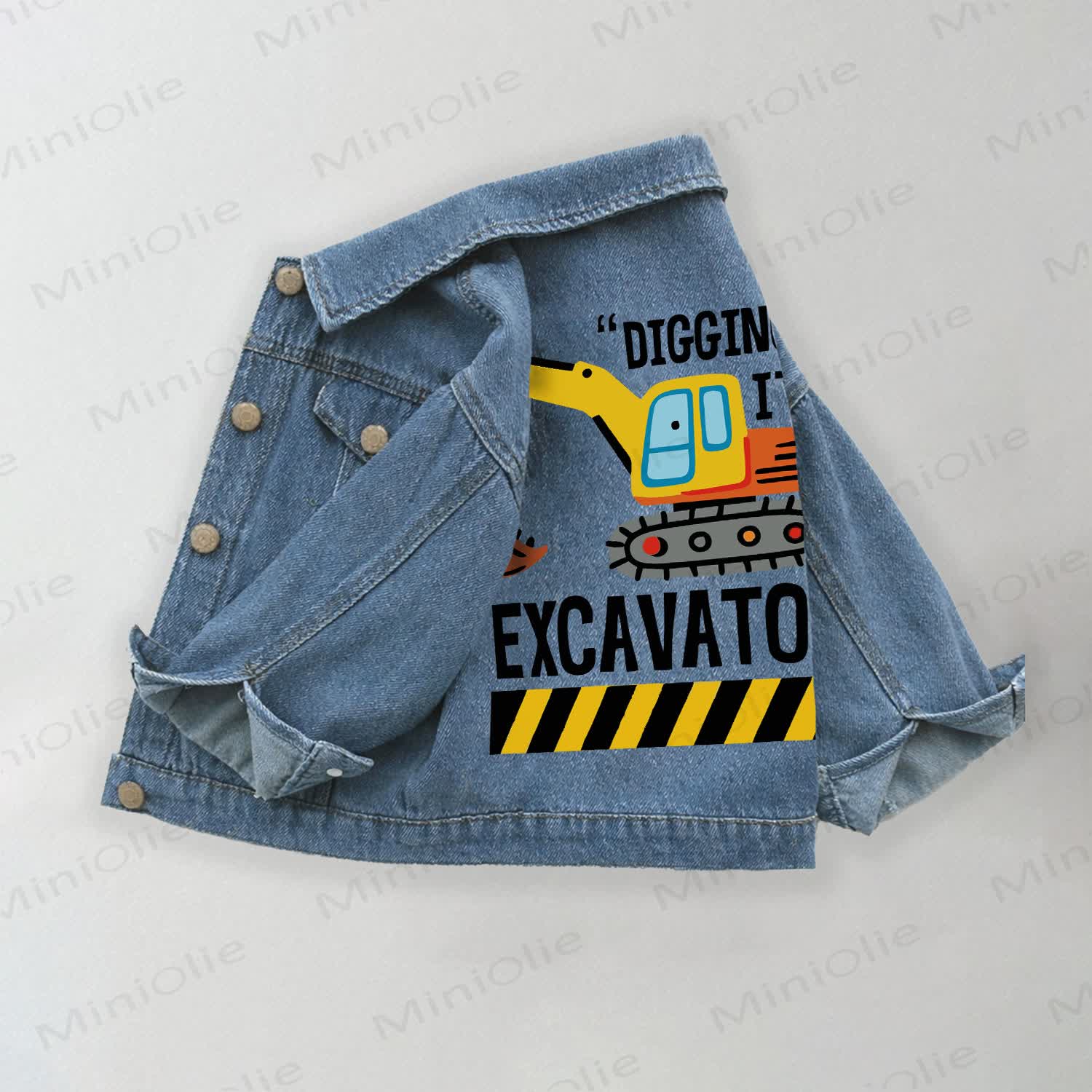 DIGGING IT EXCAVATOR 幼児用デニムジャケット - 青 - 10-11歳 - image 1