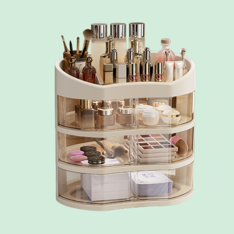 테이블정리선반 대용량 가정용 스킨케어 수납함 립스틱 방진 화장품선반 테이블정리선반