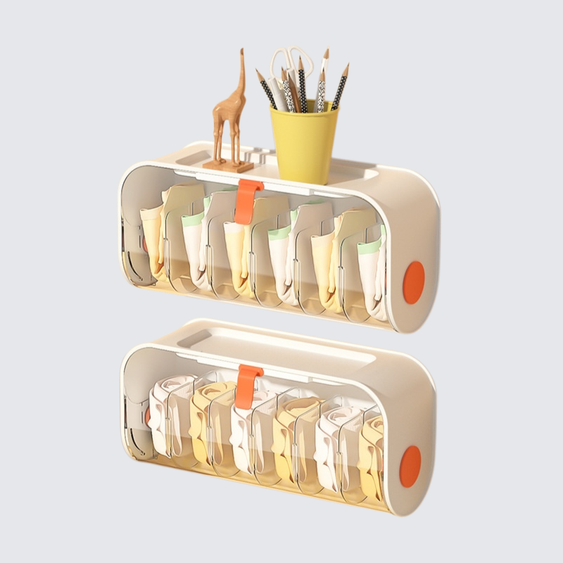 シームレスな壁掛け下着収納ボックス
