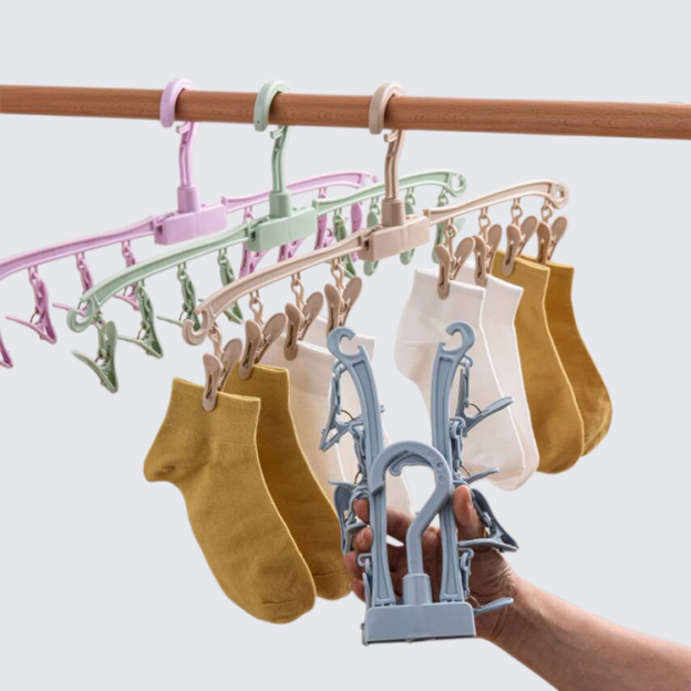 8クリップ折りたたみハンガー
