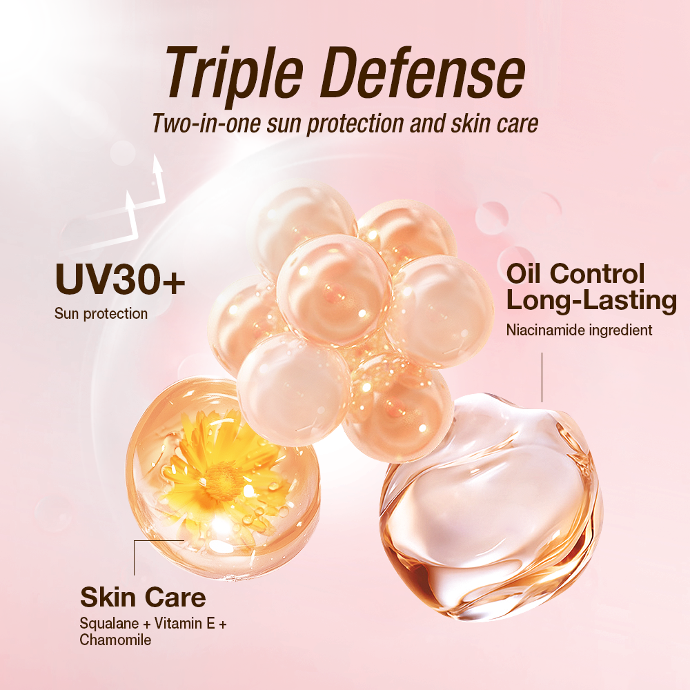 Face Powder Oil Control Long Lasting 24h Locking Makeup Foundation SPF30+-O.TWO.O PH