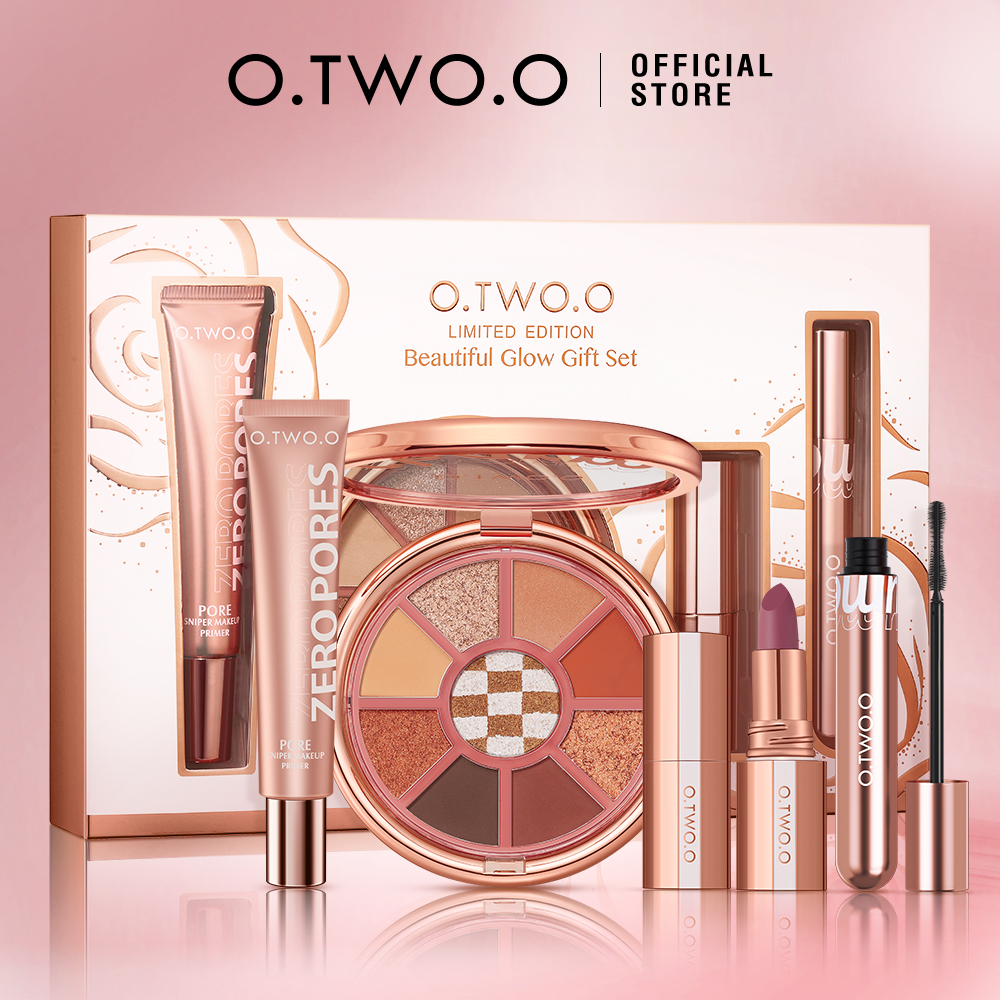 Beautiful Glow Gift Set 4 pcs Face Primer+ Eyeshadow Palette+ Mascara+ Lipstick Makeup Set-O.TWO.O PH
