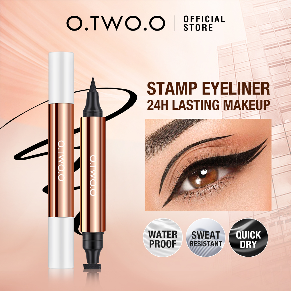 Cat-Eye Stamp Wing Black 2 In 1 Liquid Miraculous Eye Liner Pencil-O.TWO.O PH