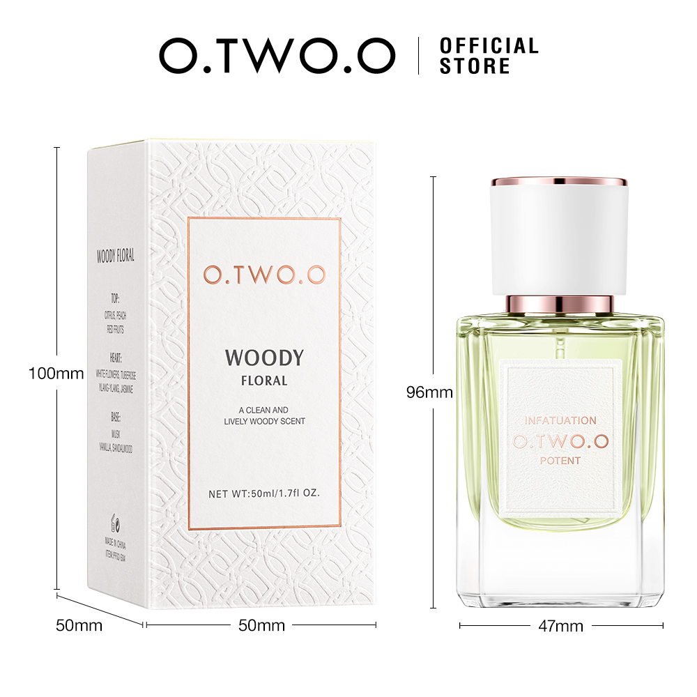 Perfume Long Lasting 12H Woody floral Citrus Peach Tuberose Jasmine Sandalwood 50ML-O.TWO.O PH