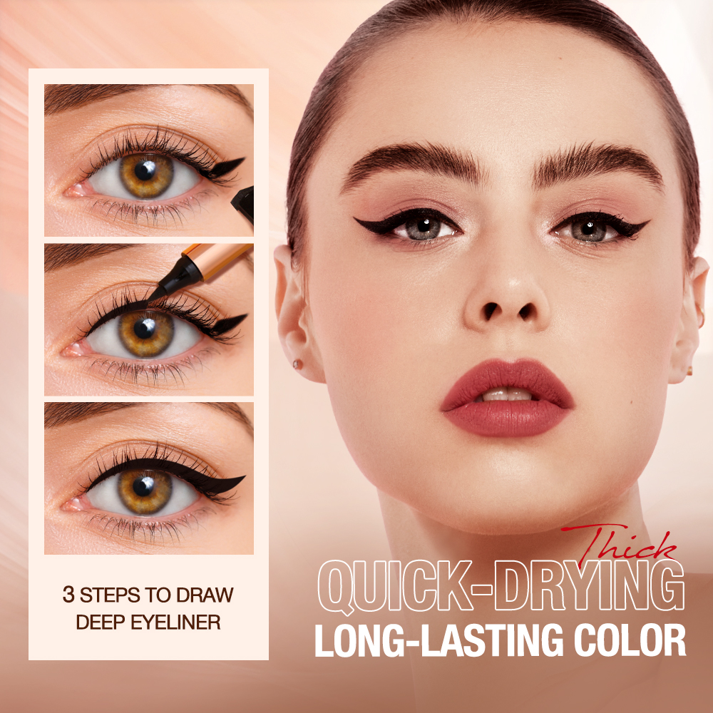 Cat-Eye Stamp Wing Black 2 In 1 Liquid Miraculous Eye Liner Pencil-O.TWO.O PH