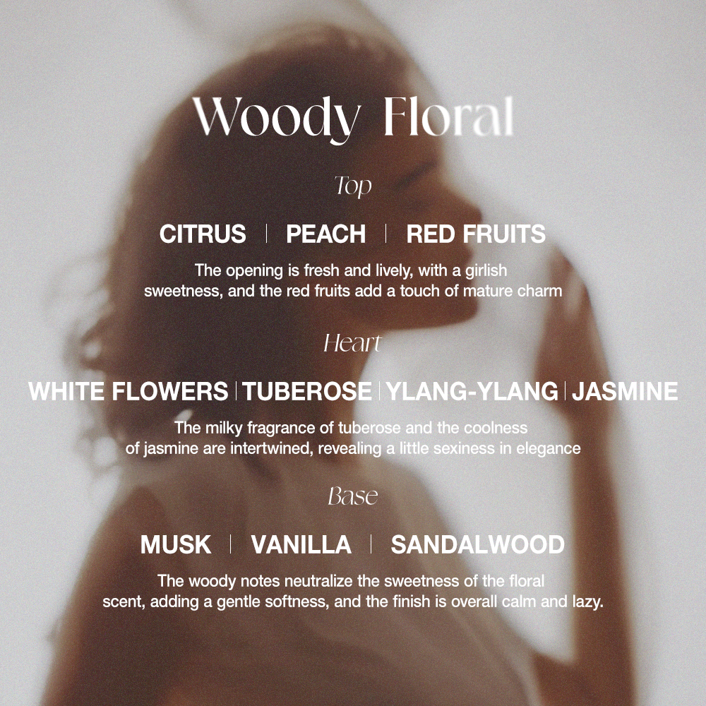 Perfume Long Lasting 12H Woody floral Citrus Peach Tuberose Jasmine Sandalwood 50ML-O.TWO.O PH