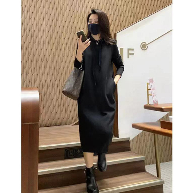 フード付きパーカーワンピース