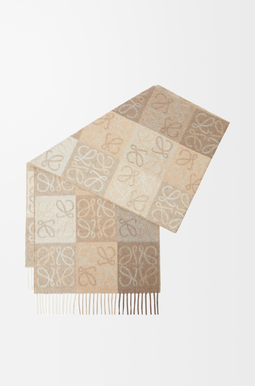 チェッカーボード スカーフ（ウール＆カシミヤ）