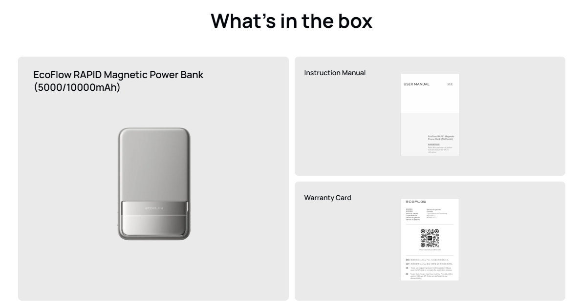 EcoFlow RAPID Magnetic Power Bank 5000mAh -Silver