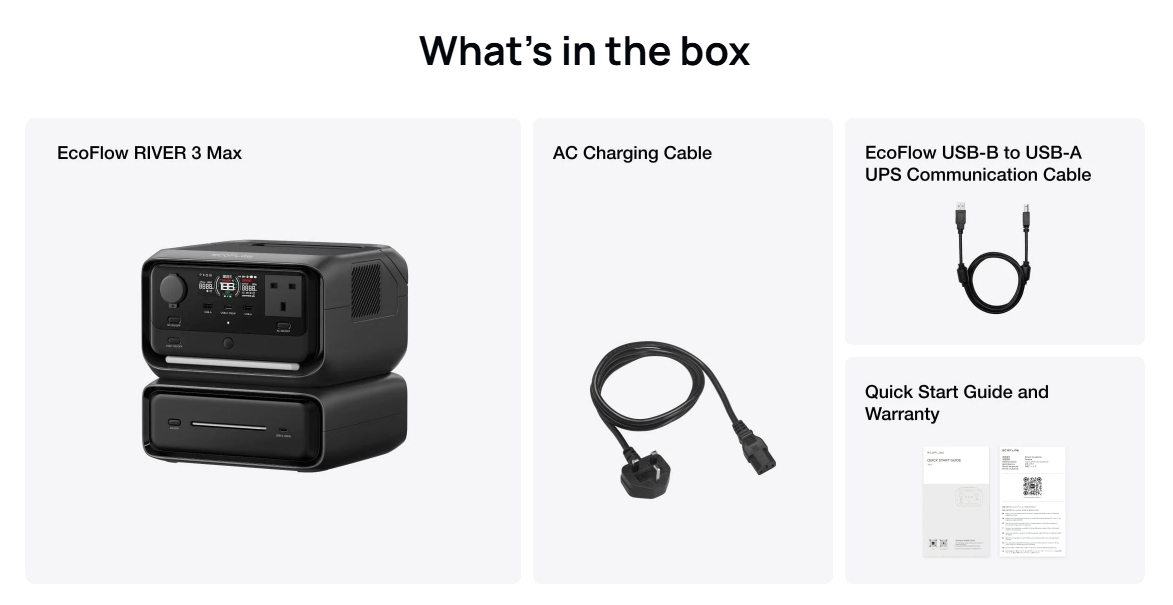 EcoFlow RIVER 3 Max Portable Power Station 572Wh