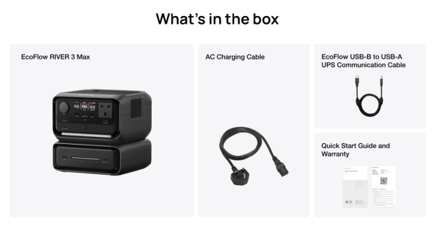 EcoFlow RIVER 3 Max Portable Power Station 572Wh