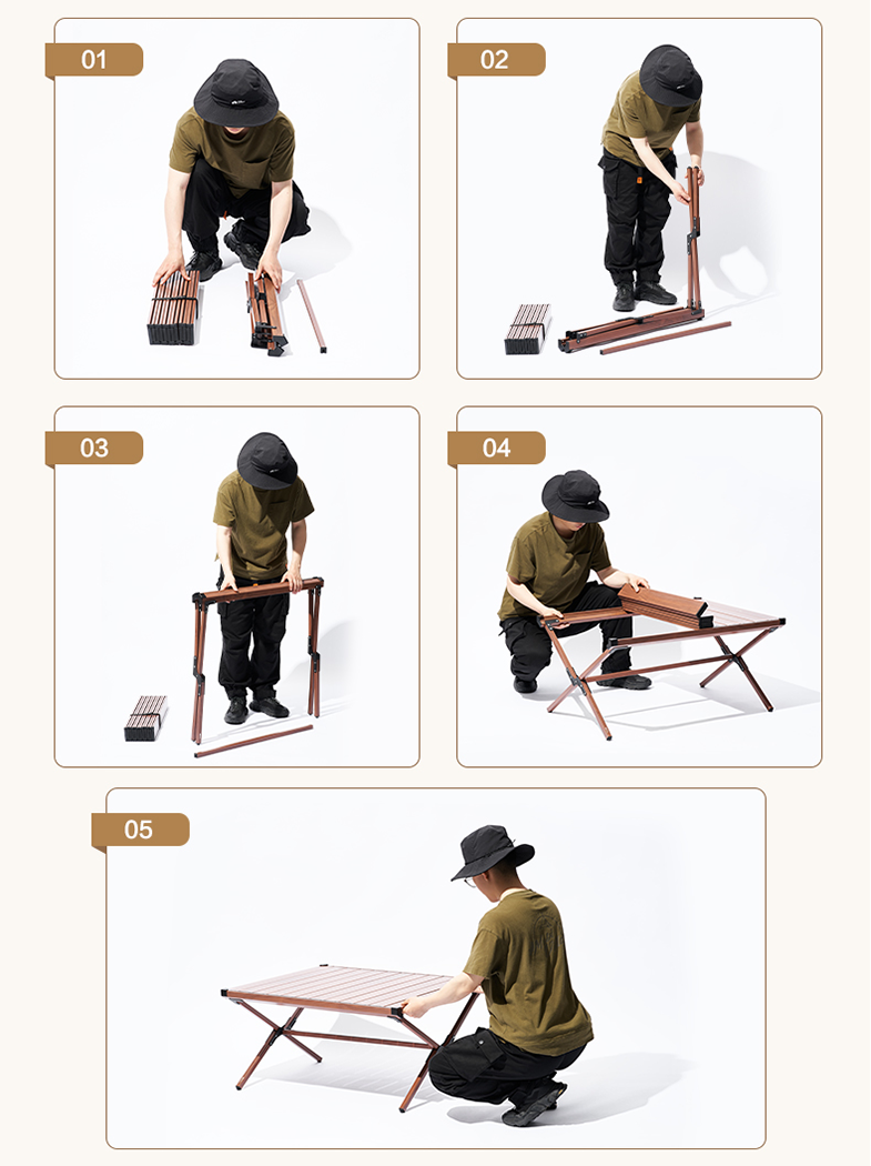 Mobi Garden Shan Ze Aluminum Omelet Table Wide - Wood-Goritta Works Sdn. Bhd. 202501017603 (1619017-X)