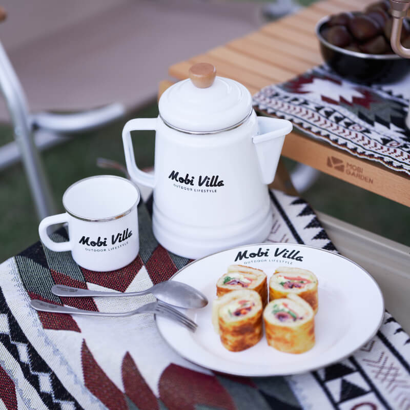 Mobi Garden Huan Yan Enamel 1.5L Coffee Pot - White-Goritta Works Sdn. Bhd. 202501017603 (1619017-X)