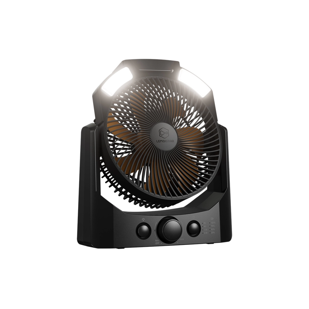 LEMOISTAR Camping Fan with Light 20000mAh - Black