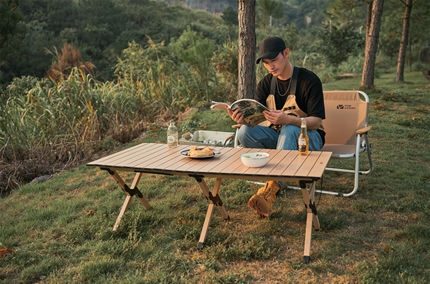 Mobi Garden Shan Jian Aluminum Table L - Wood