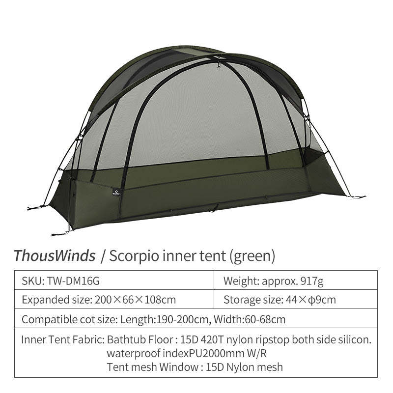 Thous Winds Scorpio 1 person Mesh Tent - Olive Green-Goritta Works Sdn. Bhd. 202501017603 (1619017-X)