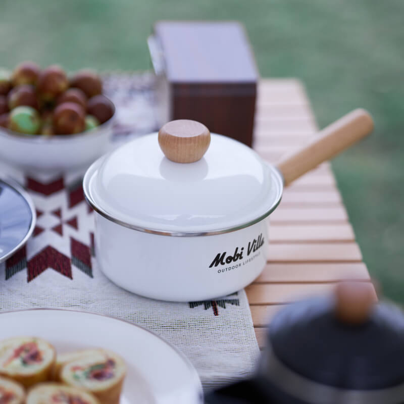 Mobi Garden Huan Yan Enamel Saucepan - White-Goritta Works Sdn. Bhd. 202501017603 (1619017-X)