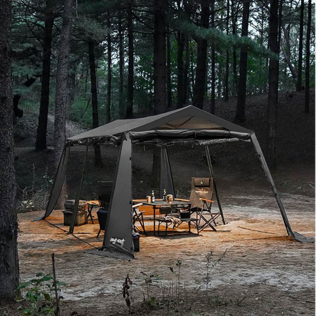 KZM Wild Field Oscar House  3-4Person Tent - Charcoal