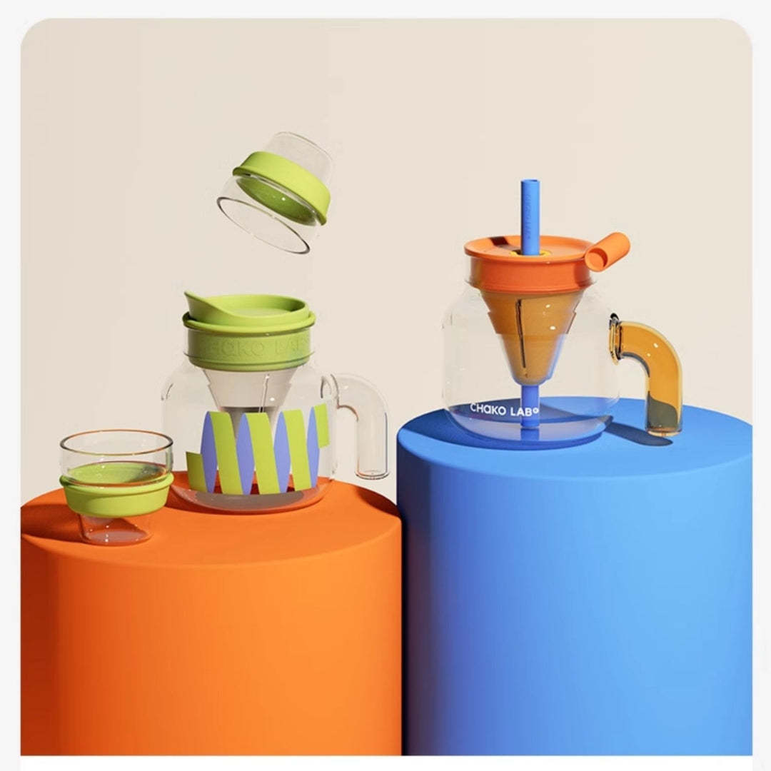 CHAKO LAB Chubby Glass Pot - Orange / Blue-Goritta Works Sdn. Bhd. 202501017603 (1619017-X)