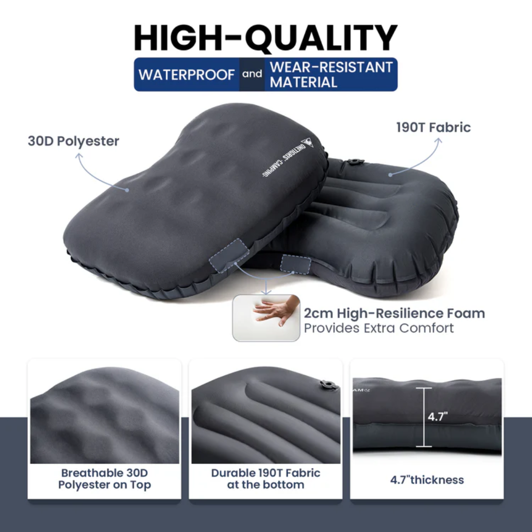 OneTigris Airdream Inflating Pillow - Deep Gray