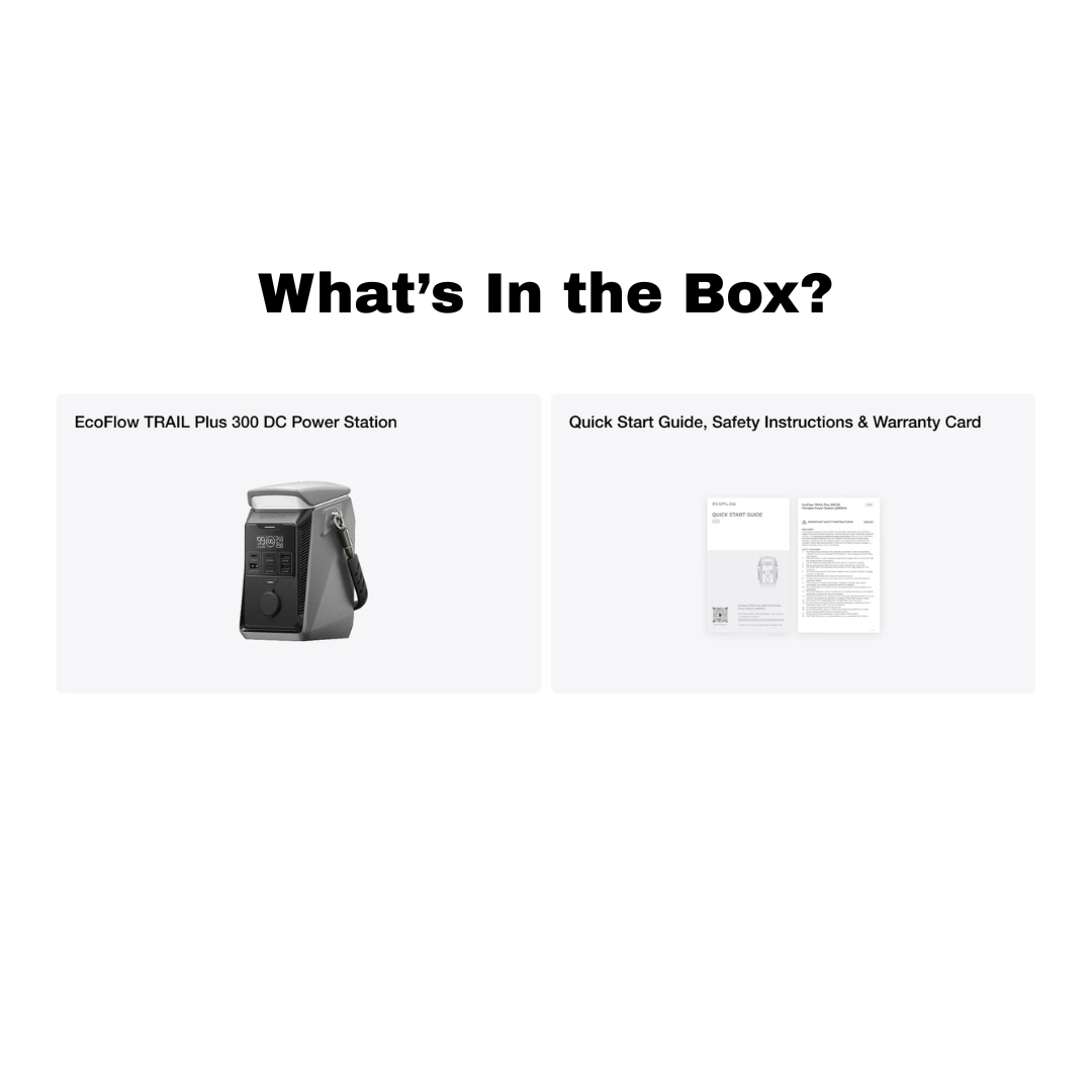 EcoFlow TRAIL 300 Plus DC Lightweight Portable Power Station 188Wh