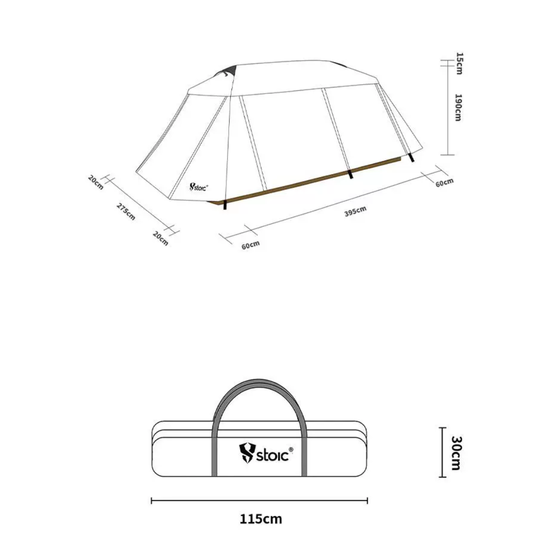 Stoic Villa 13 Black-Coated Automatic 6-8 person Tent - Black