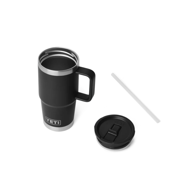 YETI Rambler 20 oz Travel Straw Mug With Color-Matched Straw Lid - Black